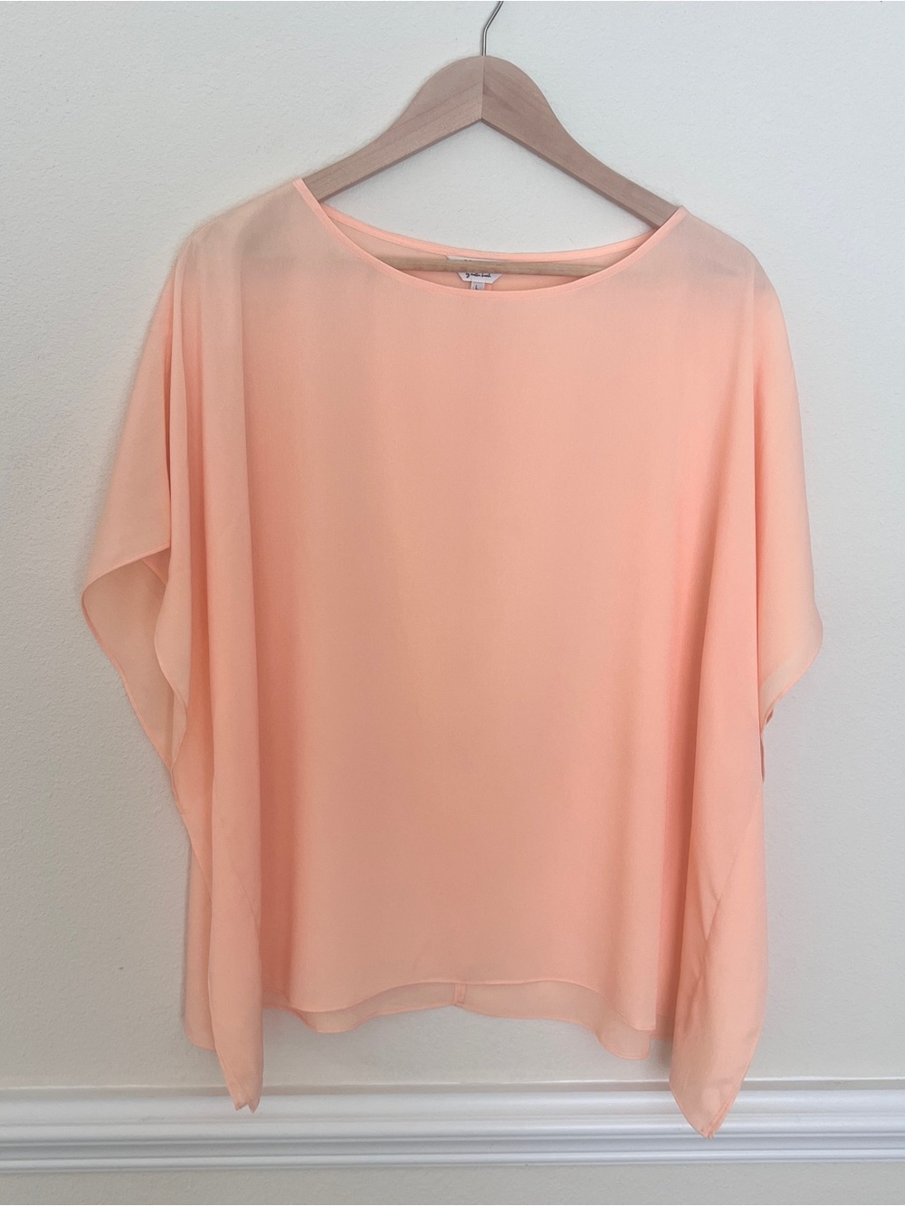 CROSBY by Mollie Burch Peach Chiffon Boatneck Blouse